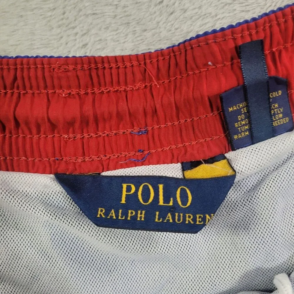 Polo Ralph Lauren Swim Shorts Mens 2XLT Blue Elastic Waist Drawstring Pockets